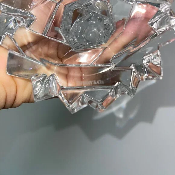 Tiffany Vintage MCM Candlesticks Rock Cut Crystal Set of 2 Collectible Decor - Picture 4 of 7